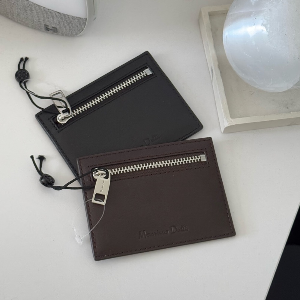 Massimo Dutti Black Genuine Leather Card Holder